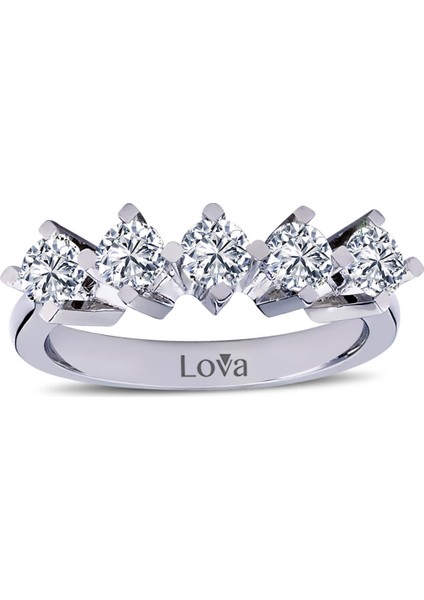 Lova F Renk 0,95 Karat Pırlanta Beştaş Yüzük 1020181