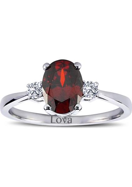 lı Oval Garnet Yüzük 1020227