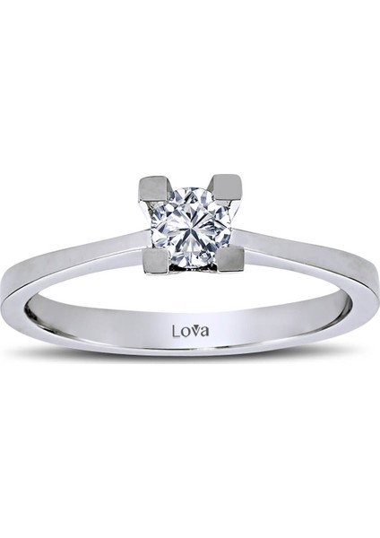 Lova E Renk 0,25 Karat Pırlanta Tektaş Yüzük 1030024