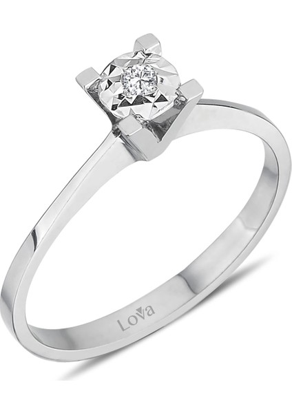 Lova 0,40 Karat Efektli Pırlanta Tektaş Yüzük 1040101