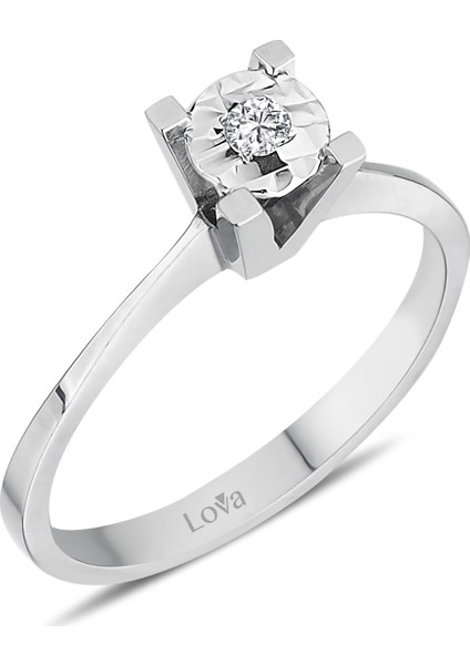 Lova 0,50 Karat Efektli Pırlanta Tektaş Yüzük 1040102