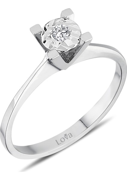 Lova 0,50 Karat Efektli Pırlanta Tektaş Yüzük 1040108 fiyatları