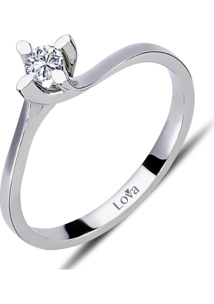 Lova F Renk 0,12 Karat Pırlanta Tektaş Yüzük 1070034