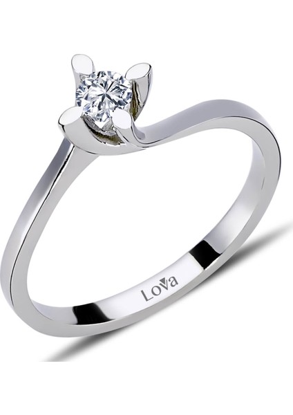Lova E Renk 0,16 Karat Pırlanta Tektaş Yüzük 1070035