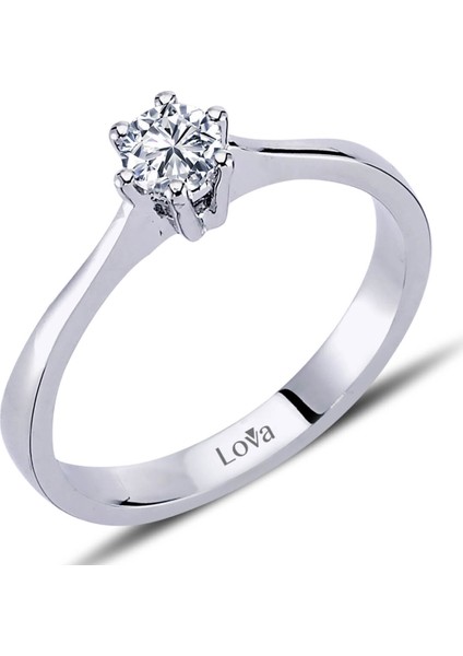 Lova D Renk 0,27 Karat Pırlanta Tektaş Yüzük 1070046