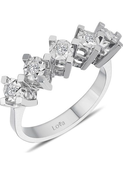Lova 1,50 Karat Efektli Pırlanta Beştaş Yüzük 1070102 fiyatları
