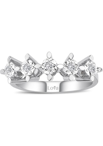 Lova 1 Karat Efektli Pırlanta Beştaş Yüzük 1070105