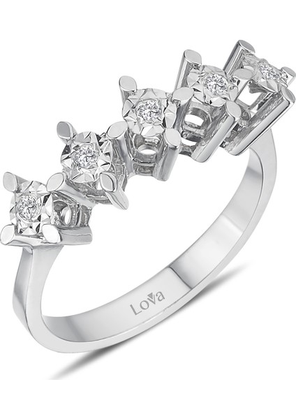 Lova 1 Karat Efektli Pırlanta Beştaş Yüzük 1070105 fiyatları