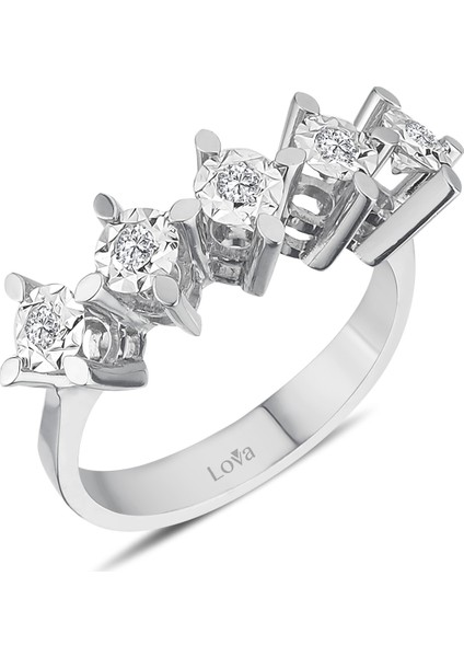 Lova 1,50 Karat Efektli Pırlanta Beştaş Yüzük 1070106 fiyatları
