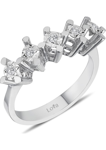 Lova 1 Karat Efektli Pırlanta Beştaş Yüzük 1070107 fiyatları