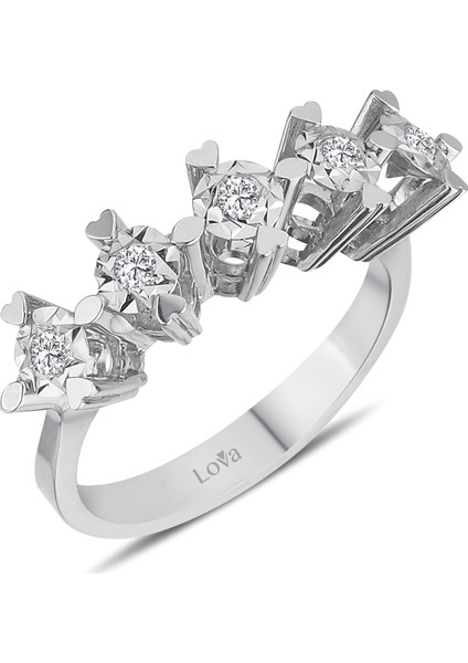Lova 1,50 Karat Efektli Pırlanta Beştaş Yüzük 1070110