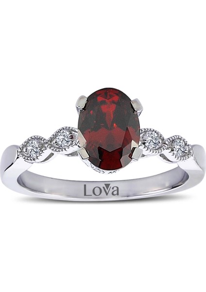 lı Oval Garnet Yüzük 1080057
