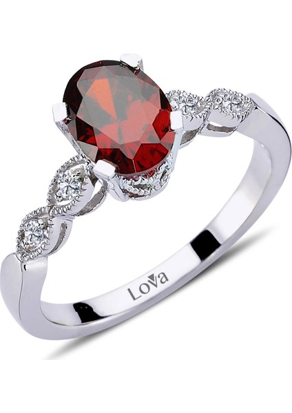 lı Oval Garnet Yüzük 1080057