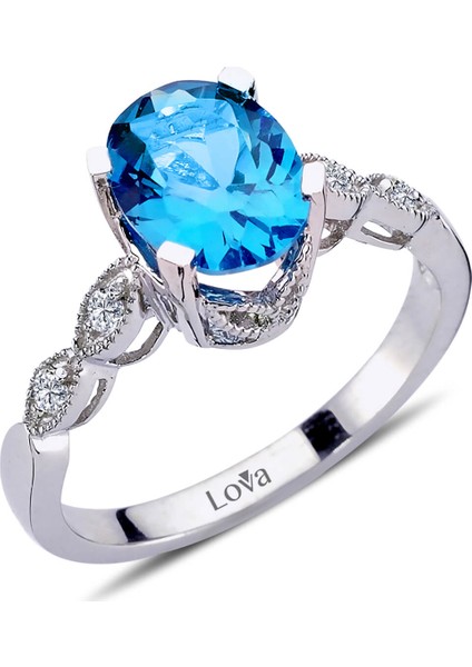 lı Oval Blue Topaz Yüzük 1080058 fiyatları