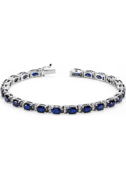 lı Oval Safir Bileklik 4080005