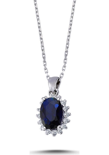 lı Oval Safir Anturaj Kolye 2040014