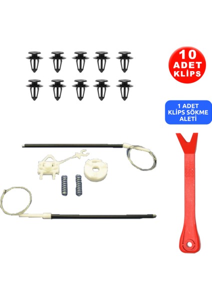 Set Cam L Ön Fiat Doblo 2000-2004 + 10 Klips + Klips Sökme