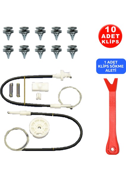 Set Cam R Ön Renault Megane 1 + 10 Klips + Klips Sökme