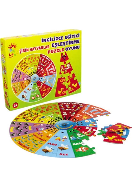 Laço Kids Şirin Hayvanlar İngilizce Eğitici Puzzle