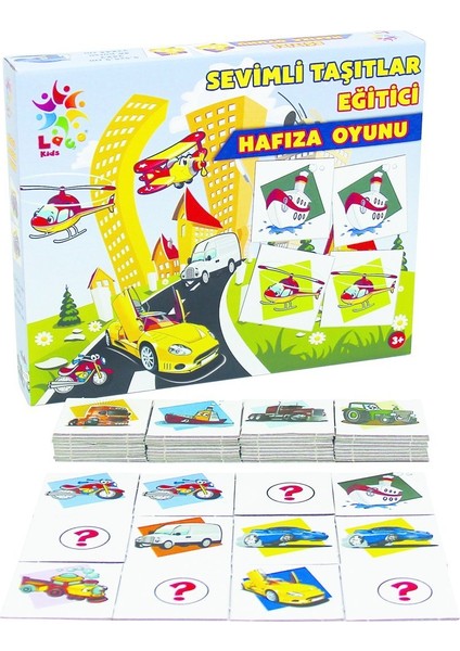 Sevimli Taşıtlar Eğitici Hafıza Oyunu