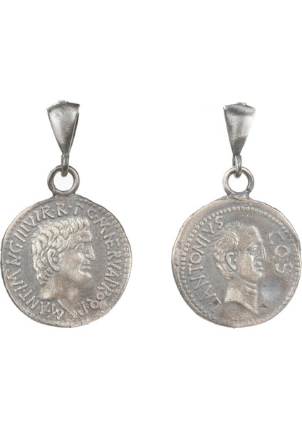 925 Ayar Gümüş Sezar Figür Madalyon Kolye Ucu