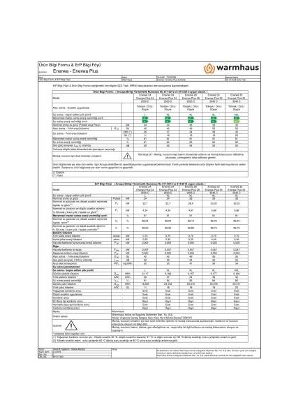 Enerwa Plus Erp 33 Kw Yoğuşmalı Kombi