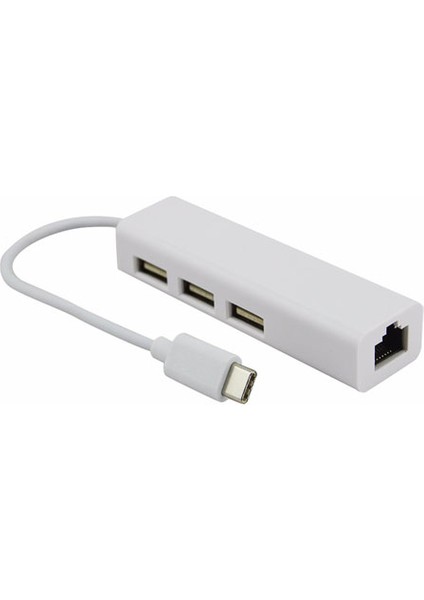 Oem Type-C USB 3.1 To Ethernet Lan Adaptör + 3 Port USB 2.0 HUB