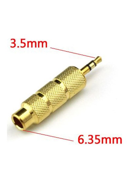 6,3mm dişi to 3,5mm stereo erkek çevirici metal gold jak fiyatları