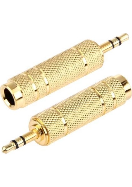 6,3mm dişi to 3,5mm stereo erkek çevirici metal gold jak modelleri