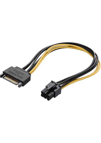 Platoon PNH-213 Sata 15 Pin Erkek To 6 Pin VGA Power Kablo