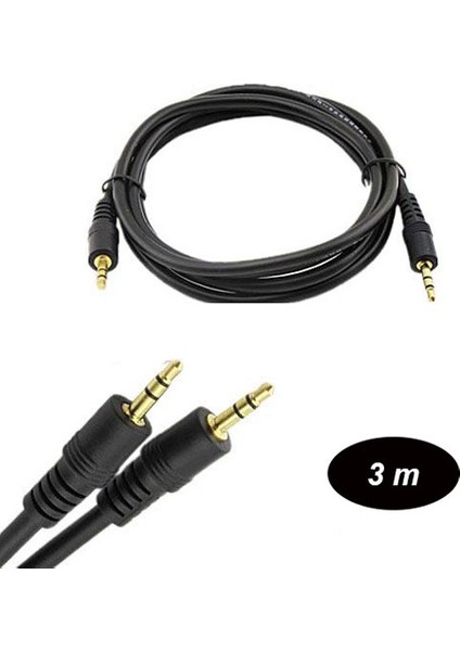 PLH-049 Aux Kablo 3, 5 mm Erkek Stereo 3 m Ses Kablosu