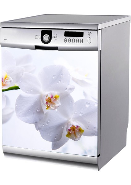 Beyaz Çiçekler Bulaşık Makinası Stickerı