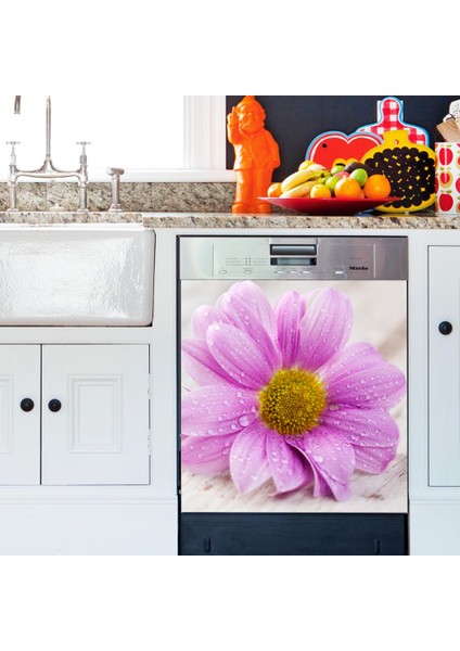 Su Damlası ve Mor Tutkusu Bulaşık Makinası Kapak Stickerı