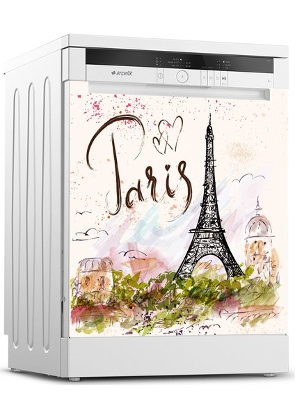 Paris Desenli Buzdolabı ve Bulaşık Makinesi Takım Sticker 0030 fiyatları