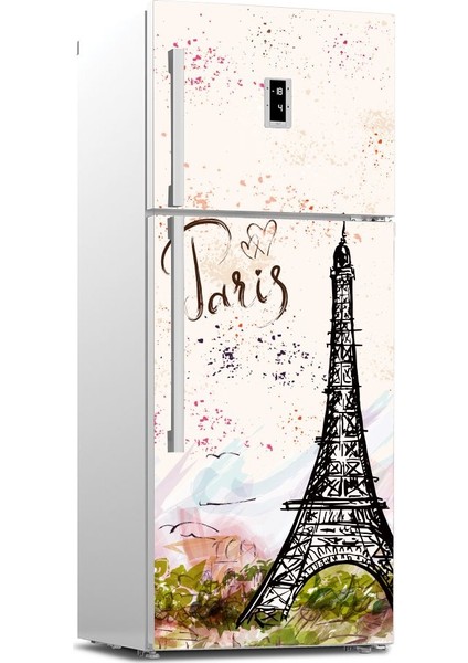 Paris Desenli Buzdolabı ve Bulaşık Makinesi Takım Sticker 0030 modelleri