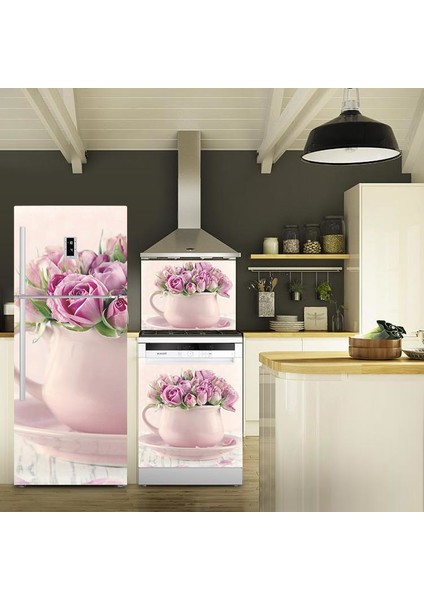 Soft Renkli Güller , Buzdolabı, Bulaşık Makinesi ve Ocak Arkası Yapışkanlı Folyo 0050