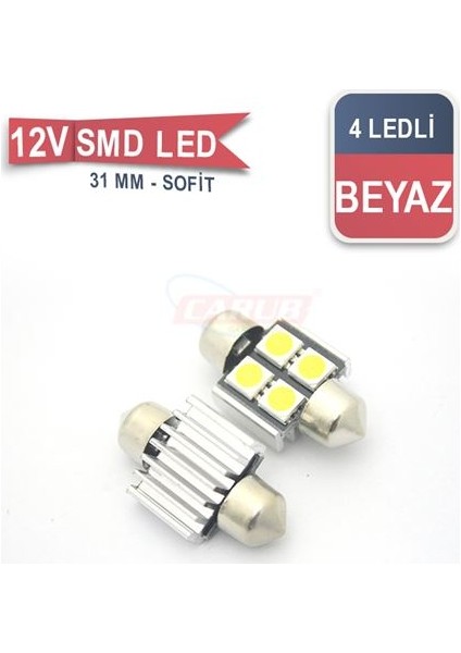 Ampul 12V Sofit Smd Metal Cambus 31Mm Beyaz