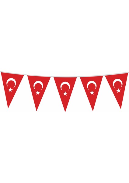 Türk Bayraklı Üçgen Flaması 15 x 22,5 - 25 m