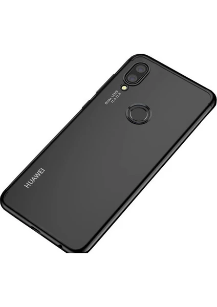 Huawei P20 Lite Kılıf 4 Köşe Renkli Laser Silikon + Cam Ekran Koruyucu