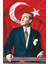 Gönder Bayrak Atatürk Kristal Parlak Saten Flama 50 x 75 cm 1