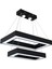 AV-1573-BSY-60X30-DD Siyah Boyalı Modern Avize LED Metal Pleksi 60x35cm 1