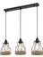 AV-1584-3Y-BSY Siyah Boyalı Modern Avize E27 Metal Jüt Halat 55x15cm 1