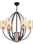 AV-1660-6BSY Siyah Boyalı Modern Avize E27 Metal Cam 58cm 1