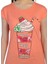 3021 - Turuncu Kadın Milkshake Desenli Baskılı Tshirt 4