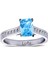 Lova Pırlantalı Oktagon Blue Topaz Yüzük 1050216 1