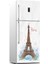 Paris Desenli Buzdolabı Kapağı Kaplama Sticker 0141 1