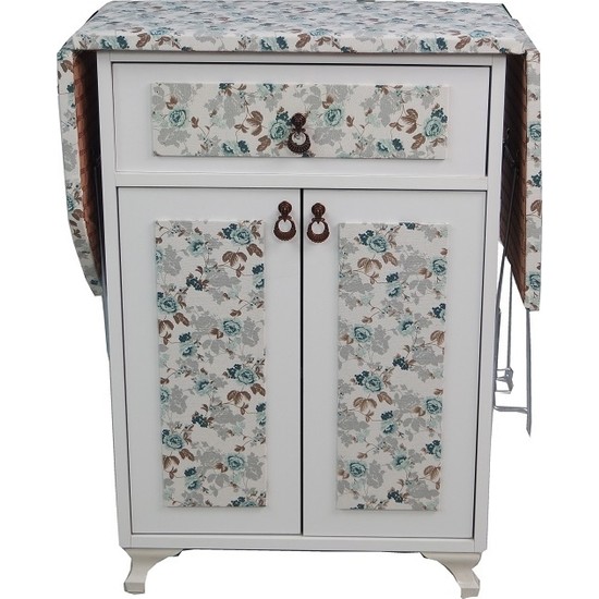 Mars Mobilya Rose 2 Kapak 1 Çekmeceli Turkuaz Ütü Masası