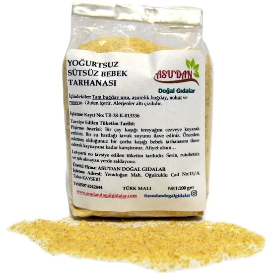 Asudan Doğal Gıdalar Yoğurtsuz Bebek Tarhanası 200 gr Fiyatı