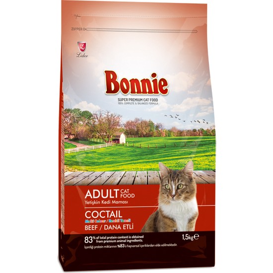 Bonnie Biftekli Kokteyl Kedi Maması 1,5 kg Fiyatı
