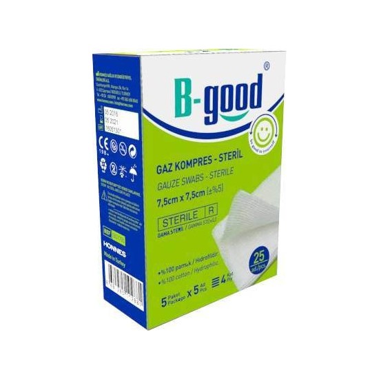 B-Good Steril Gaz Kompres Spanç 7.5X7.5 25 Adet Fiyatı